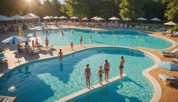 Espace aquatique et clubs dans le camping familial