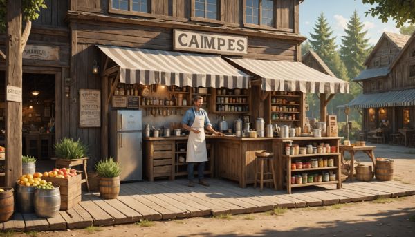 L'épicerie et la restauration aux services camping